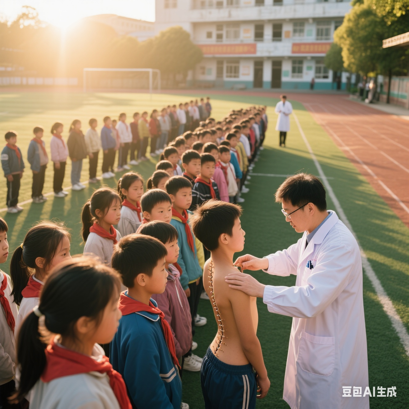 学校普查脊柱后凸