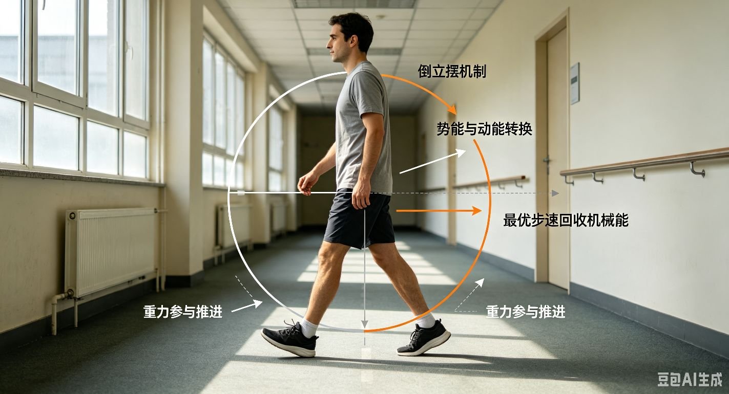 人类行走姿势力学原理与节能进化机制